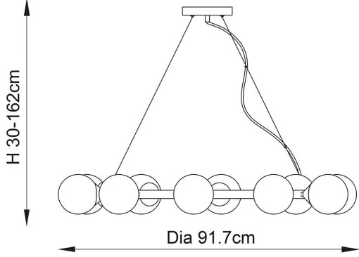 Endon 106008 - Závesný luster na lanku OTIS 10xG9/3W/230V zlatá/biela