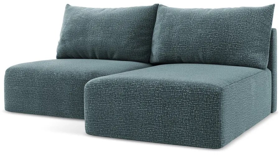 Tyrkysovomodrá rozkladacia/s úložným priestorom rohová pohovka (pravý roh) Kalena – Makamii