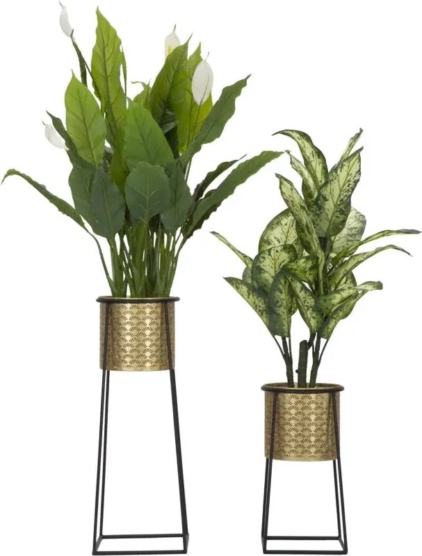 Sada 2 ks kvetinových stojanov Couple Cup čierno-zlatá