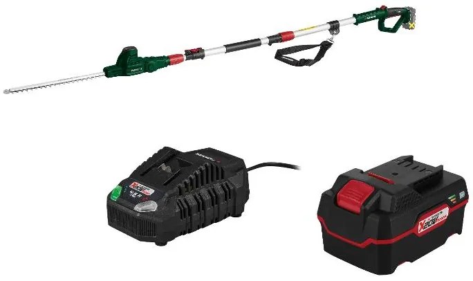 Parkside®  Aku teleskopické nožnice na živý plot Pthsa 20-Li D5 + Akumulátor 20 V 4 Ah + Rýchlonabíjačka 20 V 4,5A  (800011291)