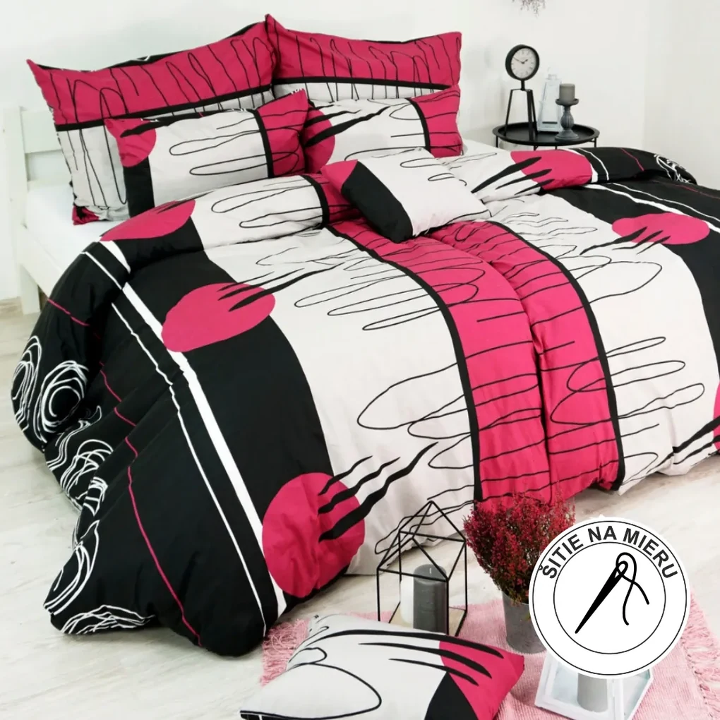 Obliečky Split bordové EMI: Predĺžený set jednolôžko obsahuje 1x 140x220 + 1x 70x90