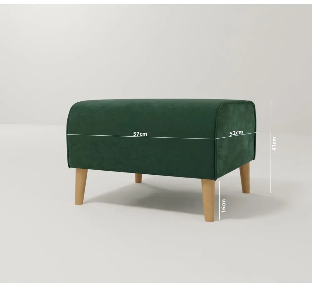 Tmavozelená zamatová podnožka Carole - Ropez