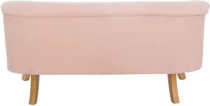 Detská sedačka ľanová púdrovo ružová 17 cm a 25 cm Drevo