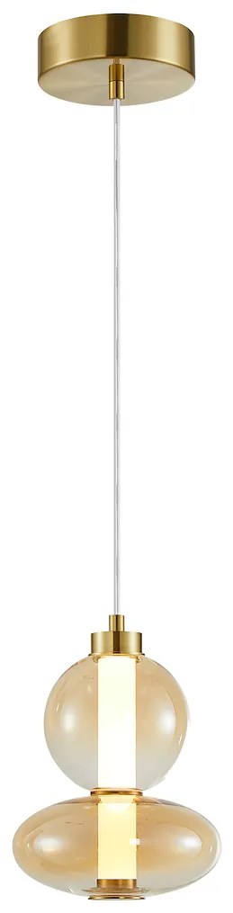 Závesné svietidlo Daphne, 2x medové sklenené tienidlo, g