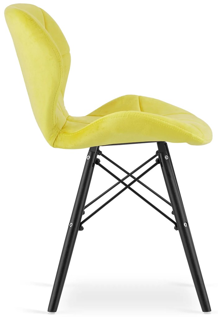 Stolička LAGO Velvet - žltá / nohy čierne x 3 9401 71 00 00