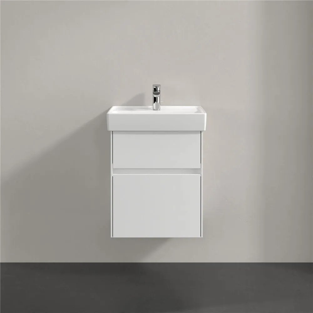 VILLEROY &amp; BOCH Collaro závesná skrinka pod umývadielko, 2 zásuvky, s LED osvetlením, 460 x 374 x 546 mm, White Matt, C006B0MS