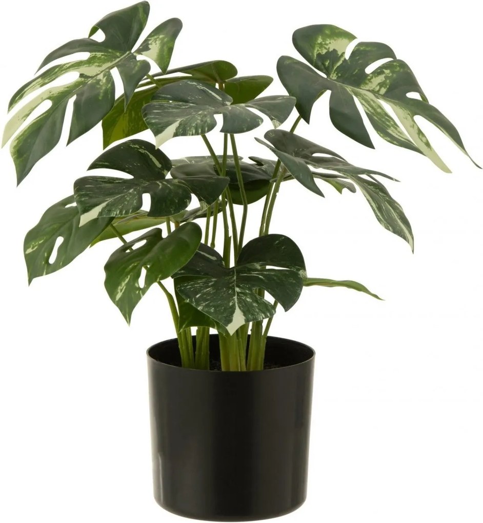 Umělá monstera v květináči zelená – 12,5*11,5*43 cm