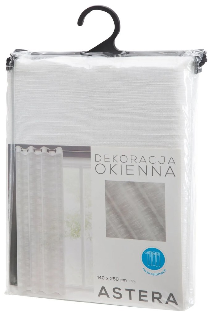 ZÁCLONA NA KRÚŽKOCH ASTERA 140X250 CM KRÉMOVÁ