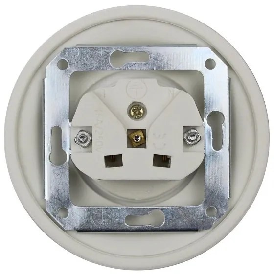 Elhard Okrúhla keramická zásuvka, biela KV2000W