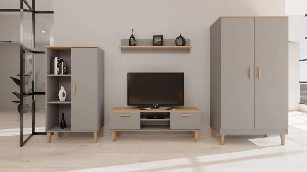 Polica DENVER - šedá