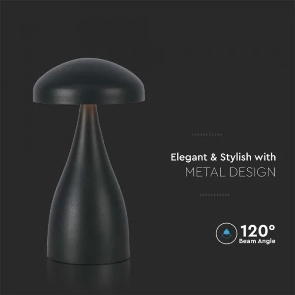 LED Stmievateľná dobíjacia stolná lampa LED/1W/5V 3000-6000K 1800 mAh čierna