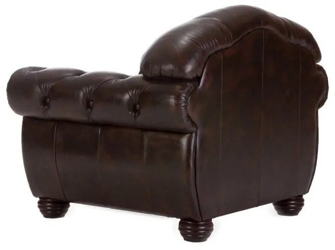 furniture-nabytek.cz - Masívne kreslo Chesterfield Hereford z pravej kože, hnedé – 112×96×94 cm