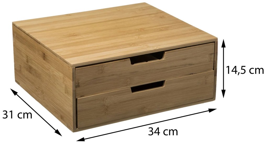 Drevený organizér na kávové kapsuly Bamboo, 34x31x14,5 cm