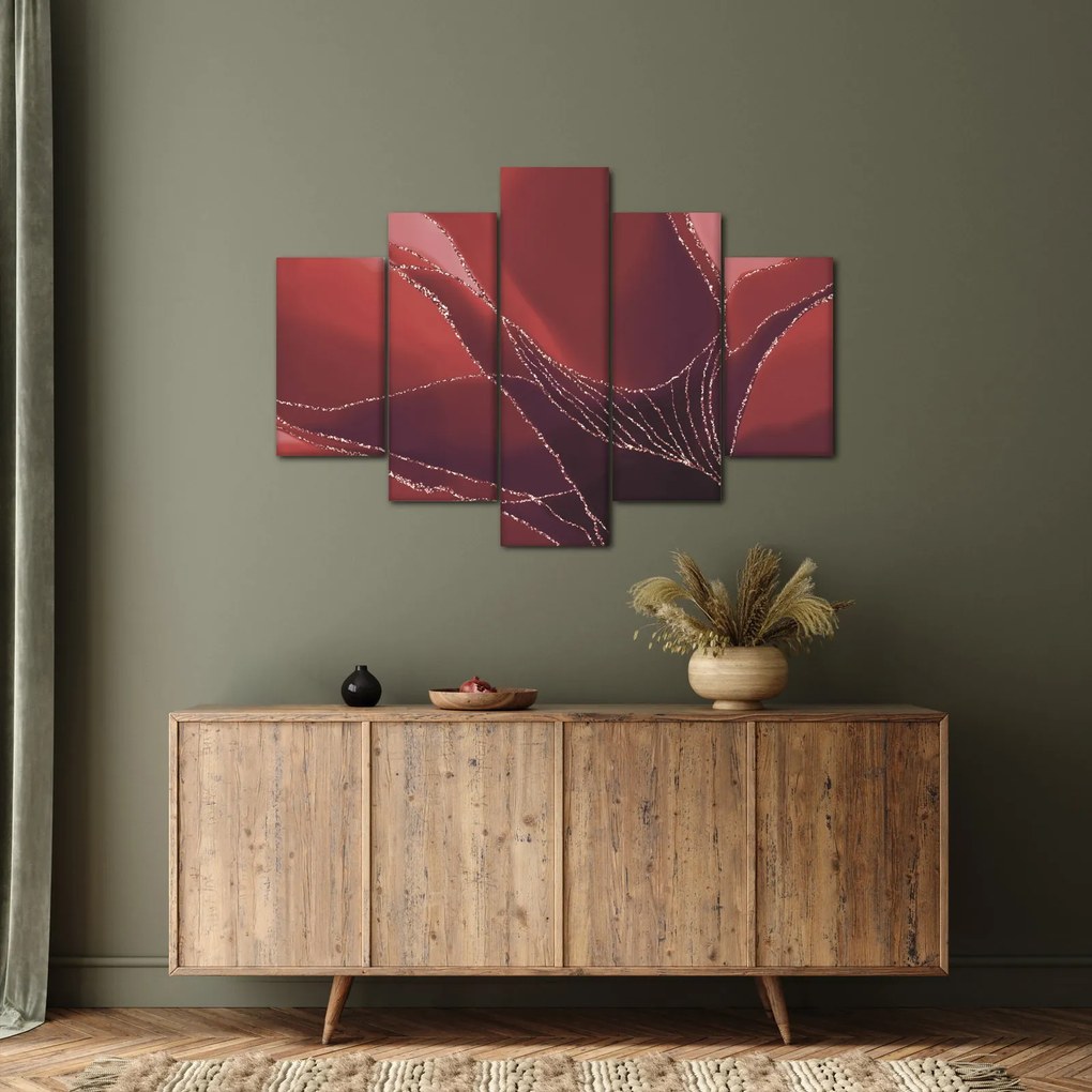 Obraz - Červená abstraktná kvetina N⁰2 (150x105 cm)
