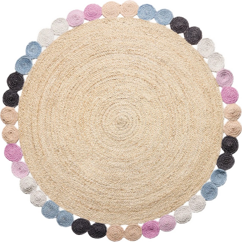 Diamond Carpets India, Ručne viazaný kusový koberec Arcadia SM-01 Natural Multi kruh, 180x180 (priemer) kruh, viacfarebná, chodba / predsieň