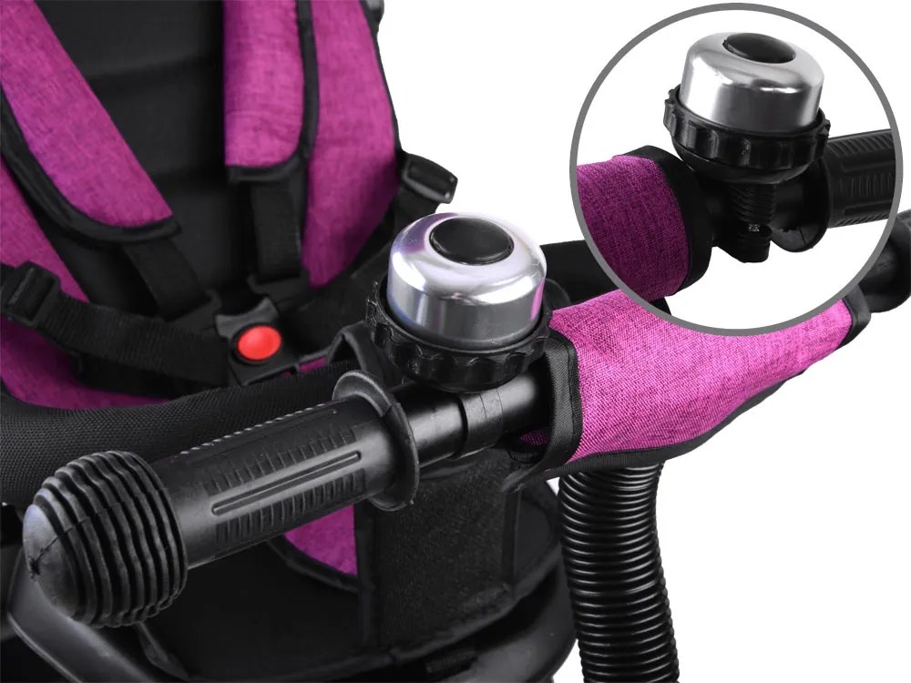 Detská trojkolka Tiny Bike 3 v 1 ružová so strieškou SP0650