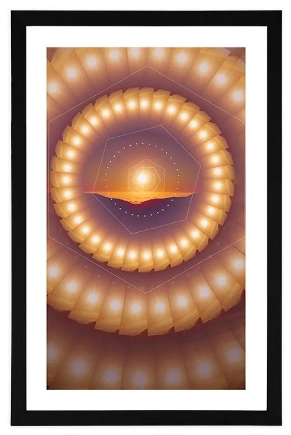 Plagát s paspartou harmónia tvarov - 40x60 white
