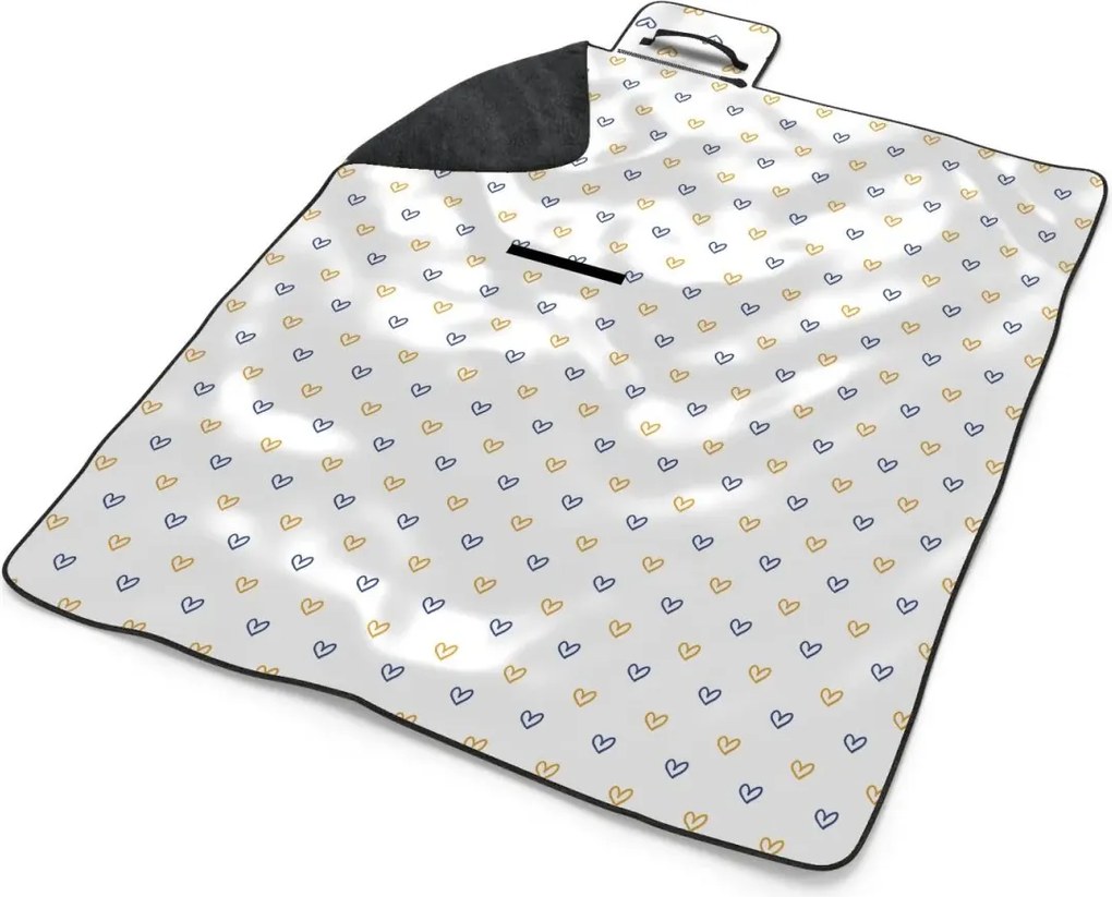 Sablio Plážová deka Maľované srdce na bielej: 200x140 cm