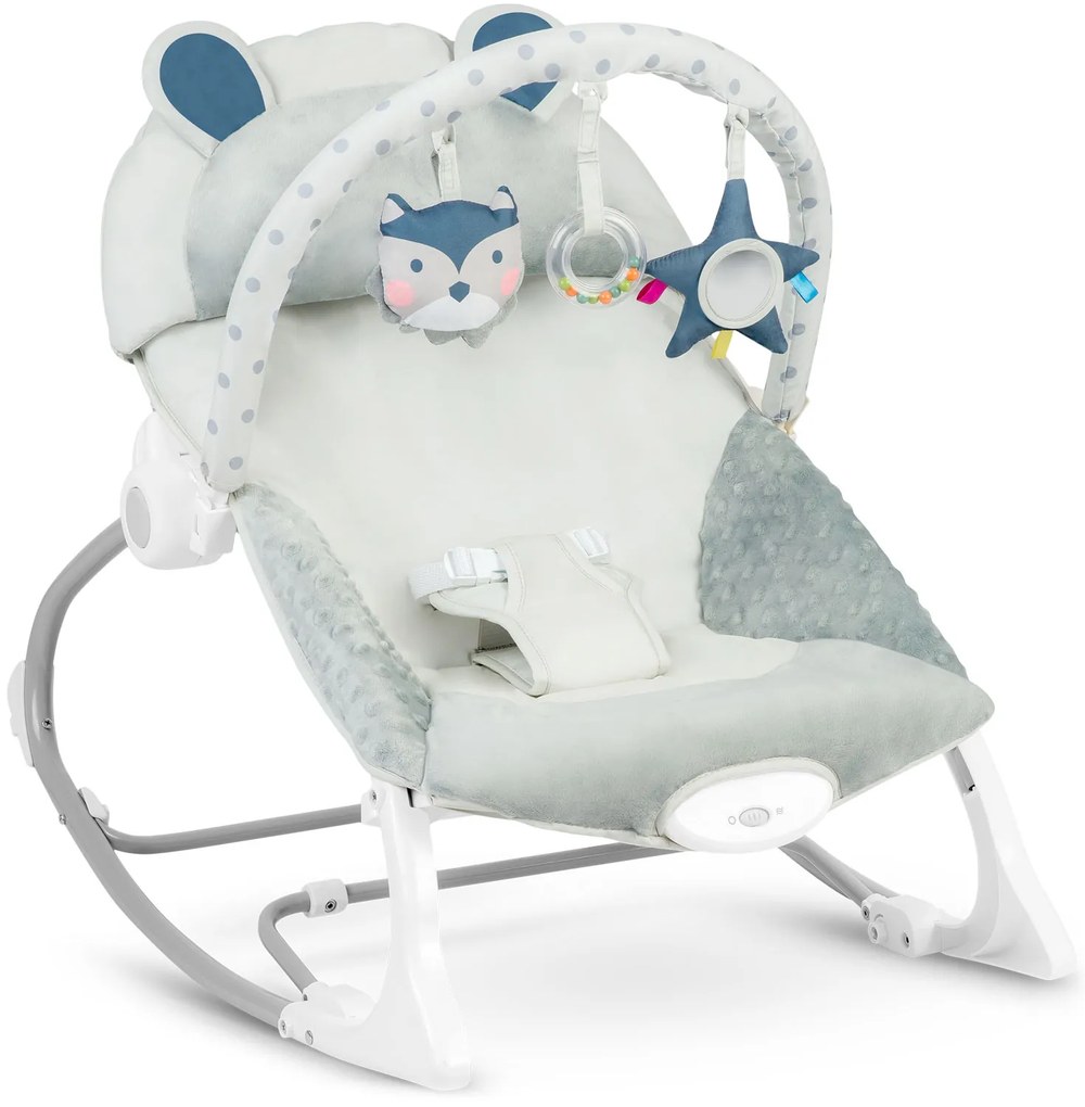 Hojdacie kreslo s vibráciami Ricokids - sivé