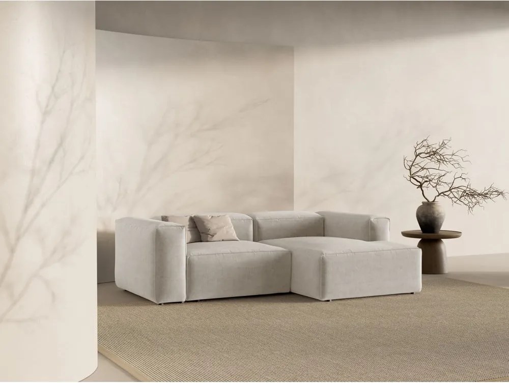 Béžová rohová pohovka (pravý roh/s leňoškou) Bergamo – Cosmopolitan Design