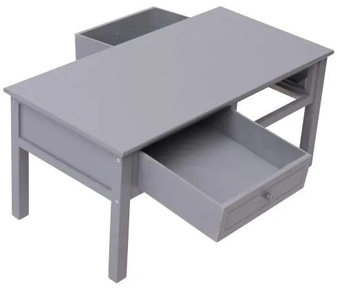 vidaXL Konferenčný stolík sivý 100x50x45 cm drevený-