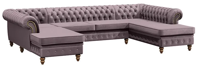 PROXIMA.store - Luxusná sedačka CHESTERFIELD LONG U FARBA NÔH: čierna, DRUH LÁTKY: TORRE - 17, FARBA OZDOBNÝCH ŠPENDLÍKOV: barok