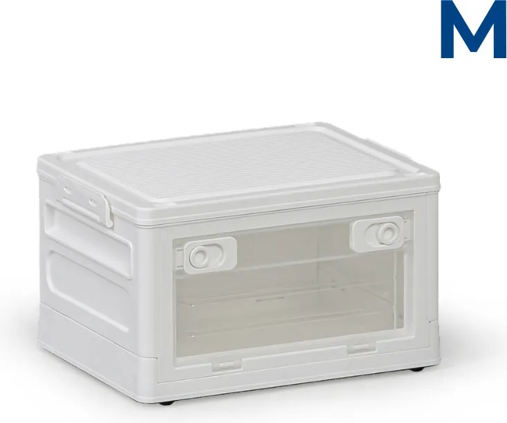 Skladací plastový regálový box M 20 l, 360x269x210 mm, biely