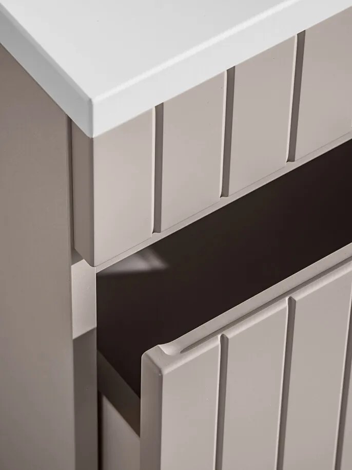 Závesná skrinka Iconic so zápustným umývadlom 80 cm kašmír