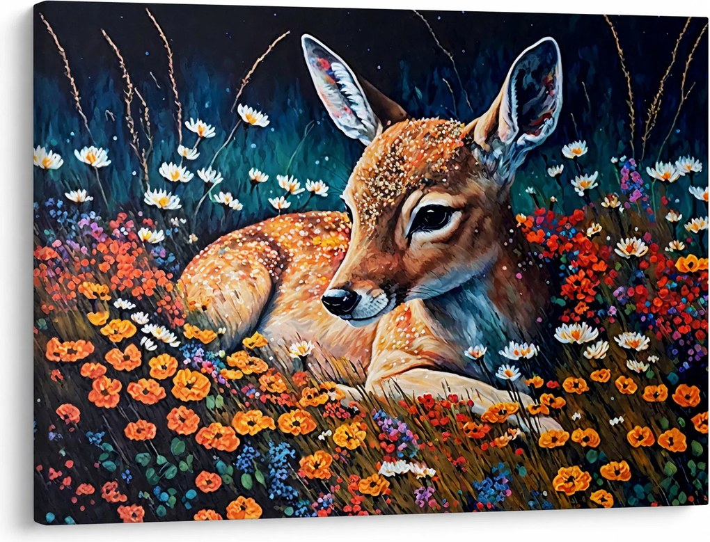 Obraz - Maľované srne (70x50 cm)