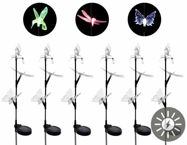 Nexos 60458 Sada solárneho farebného LED osvetlenia, 6 ks