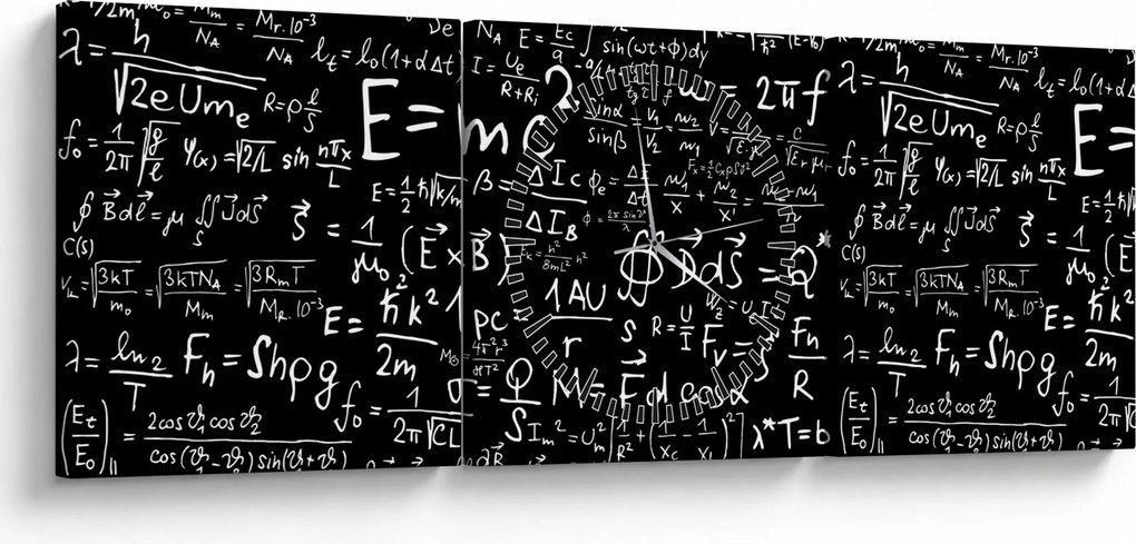 Obraz - Matematika (s hodinami) (90x30 cm)