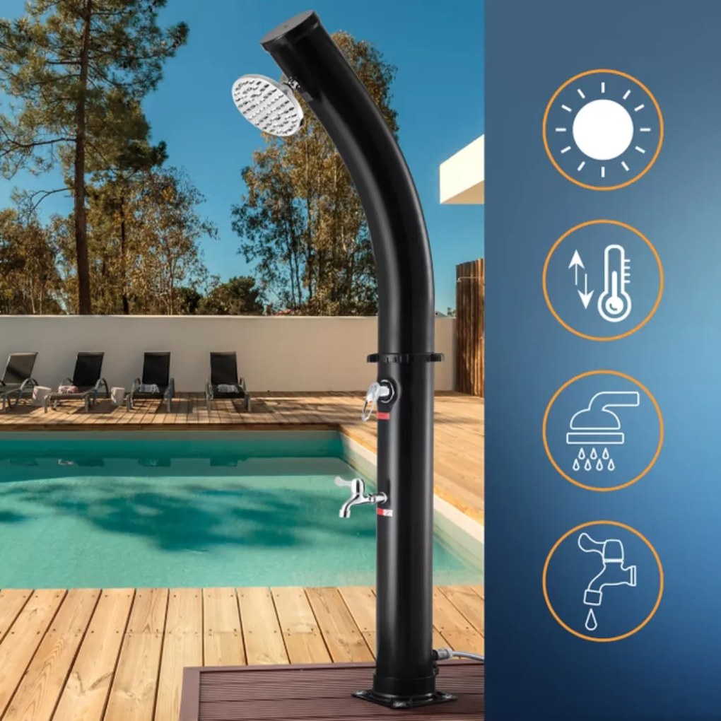 Solárna sprcha BOW, 20l, čierna Monzana