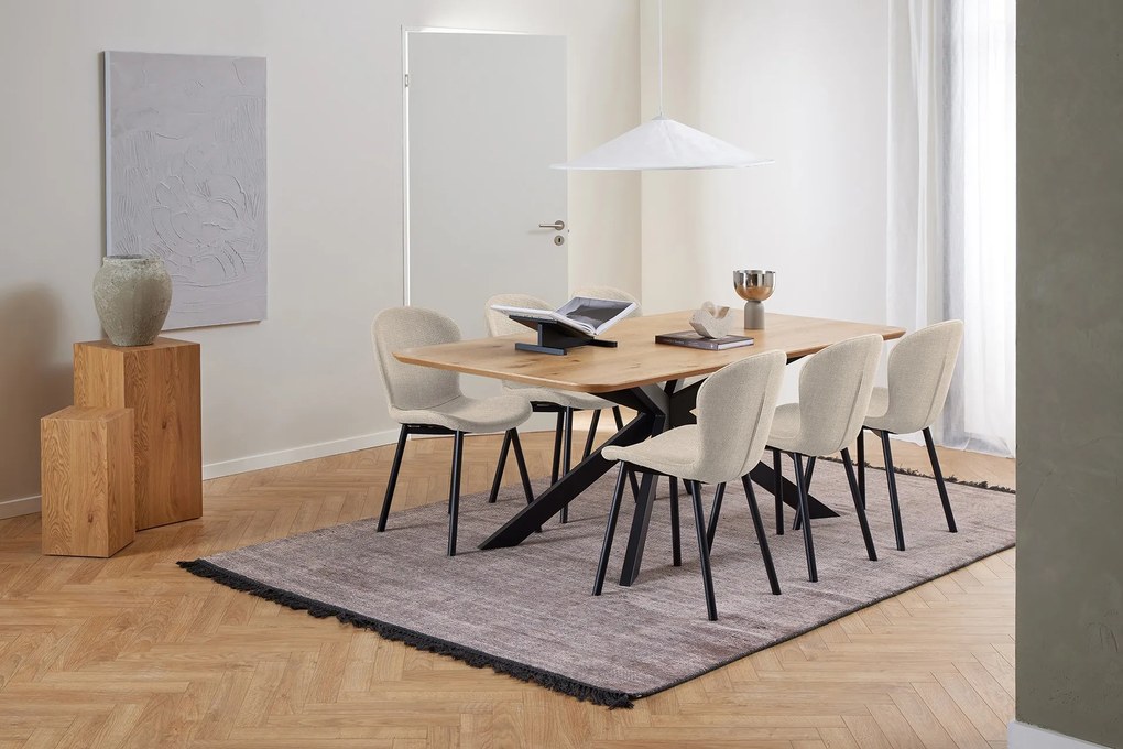 FIORA Béžové (Látka Basel 24) - MODERNÁ ČALÚNENÁ STOLIČKA DO OBÝVAČKY/ JEDÁLNE LOFT
