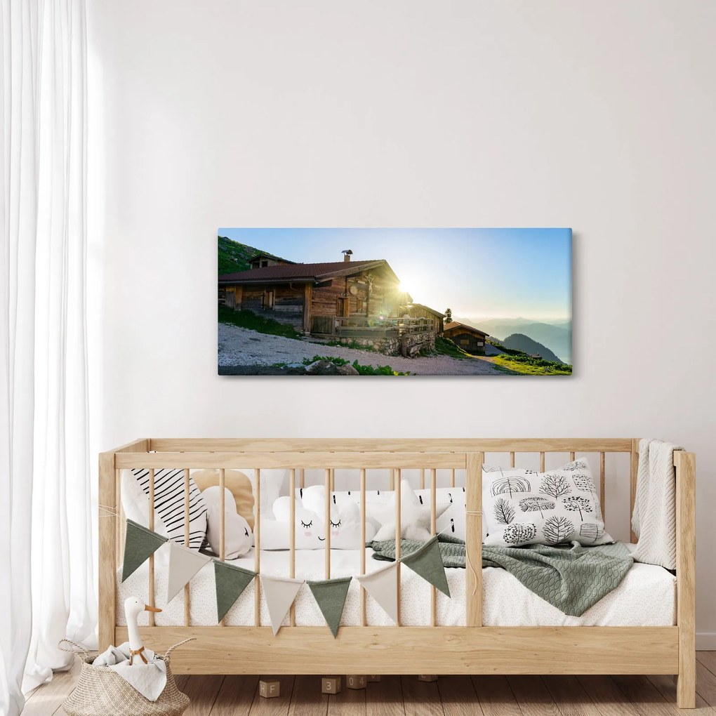 Obraz - Ráno v alpách, Tirolsko (120x50 cm)