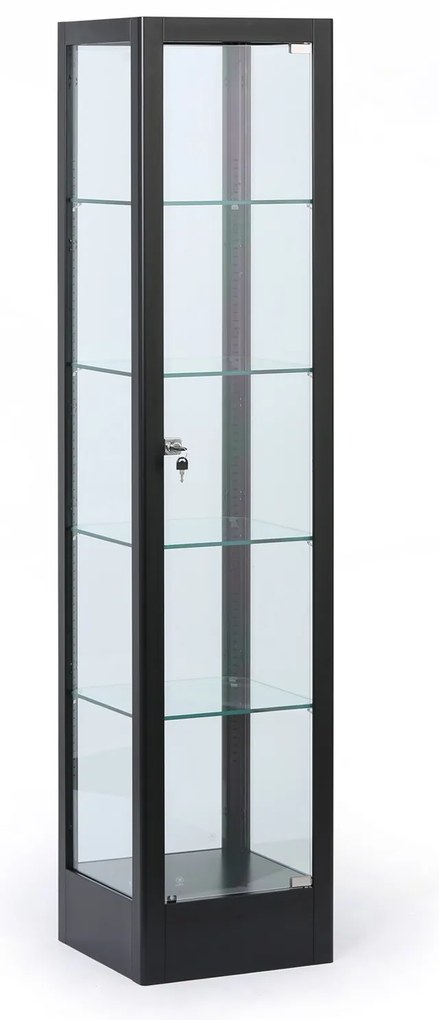 Presklená vitrína, 1800 × 400 × 400 mm, čierna