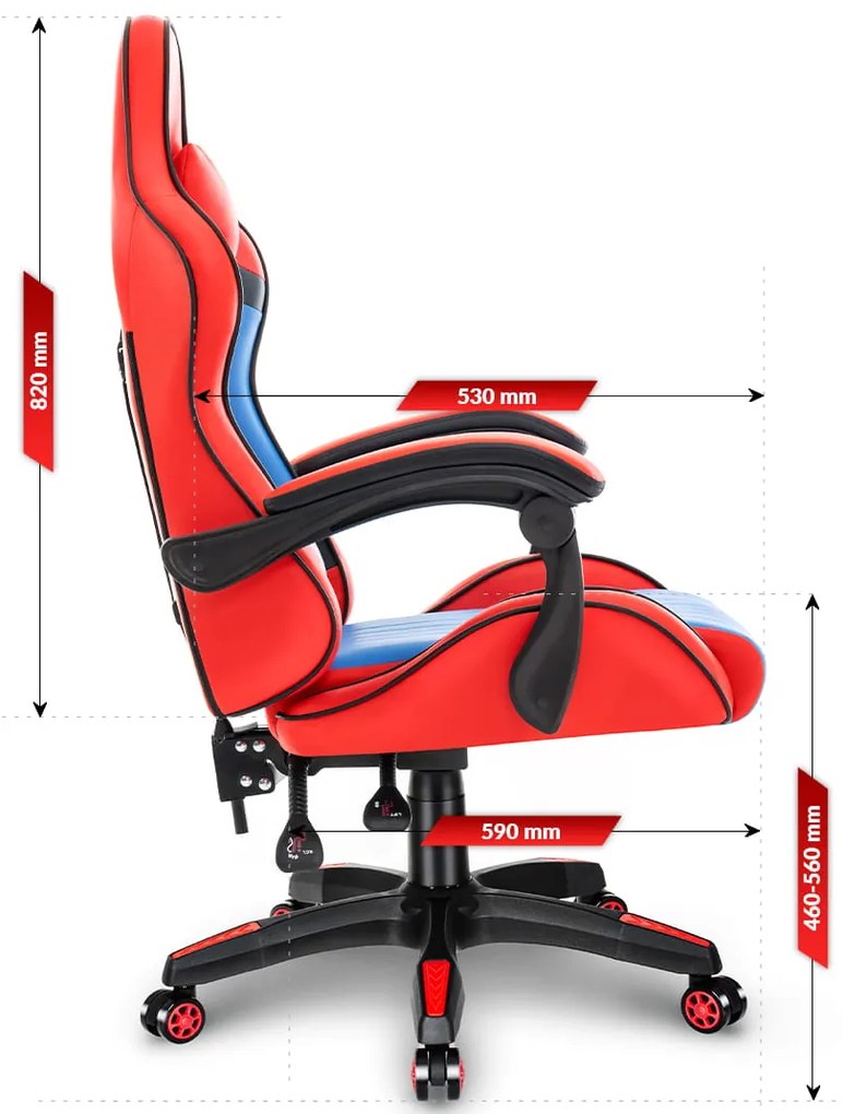 Hells Herné kreslo Hell's Chair HC-1005 HERO Spider Red Blue