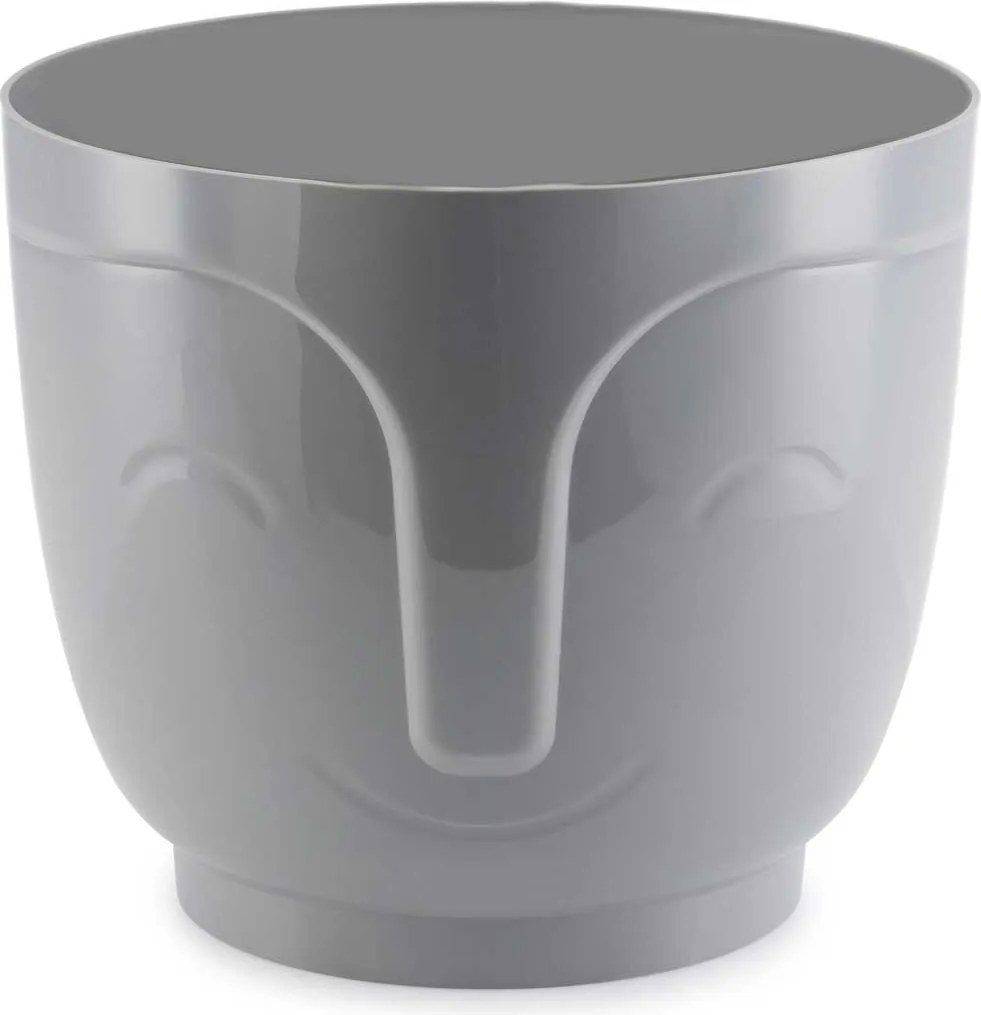 PLASTOVÝ KVETINÁČ ZOE SADA 2KS 16X18,5 CM+14,3X16,5 CM SIVÁ