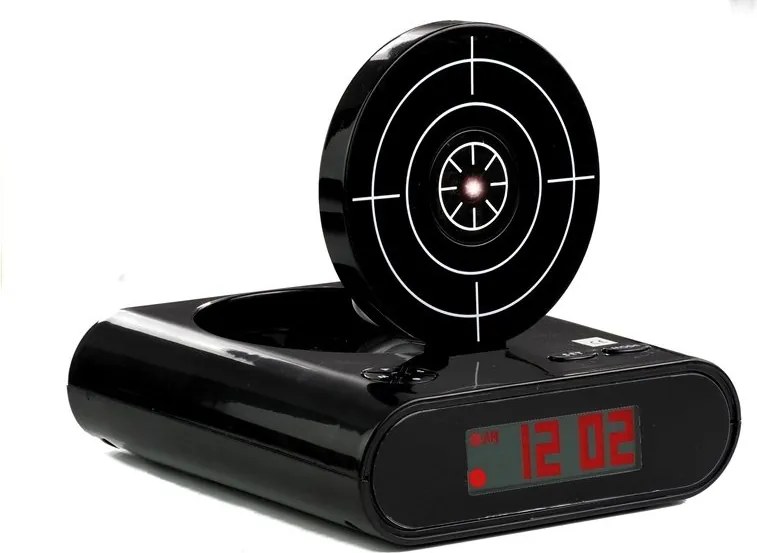 LEAN Toys Laserová pištoľ so štítom Budík čierny