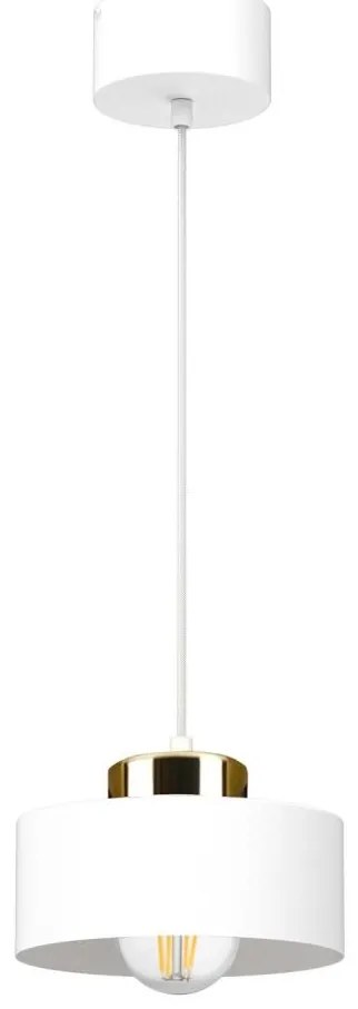 Luster na lanku IGNIA 1xE27/60W/230V biela/zlatá