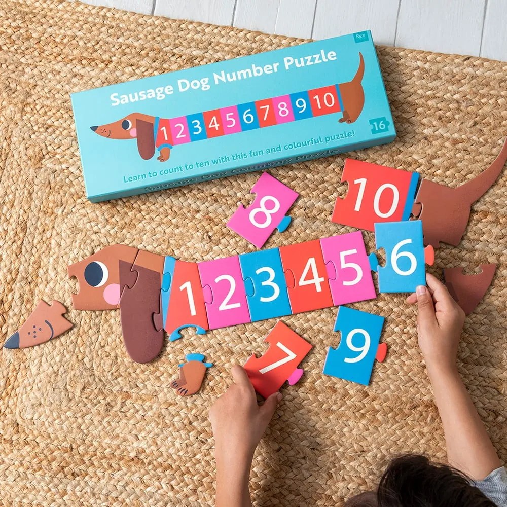 Puzzle (počet dielikov 16) Sausage Dog – Rex London