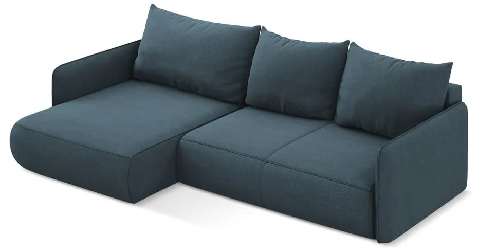 Modrá rozkladacia/s úložným priestorom rohová pohovka (ľavý roh) Nanea – Makamii