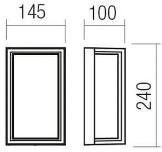 Redo 90533 - LED Vonkajšie nástenné svietidlo QUADRIS LED/12W/230V IP54 antracit