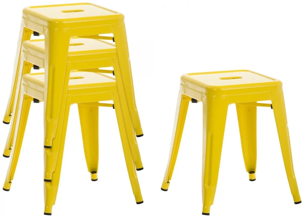 Stohovateľná kovová stolička Arm - Žltá