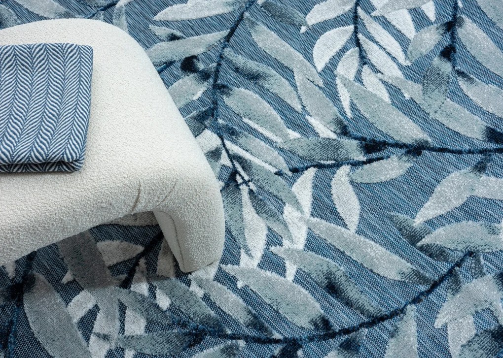 My Flair, Kusový koberec Hazel blau – na von aj na doma, 200x300, modrá, chodba / predsieň