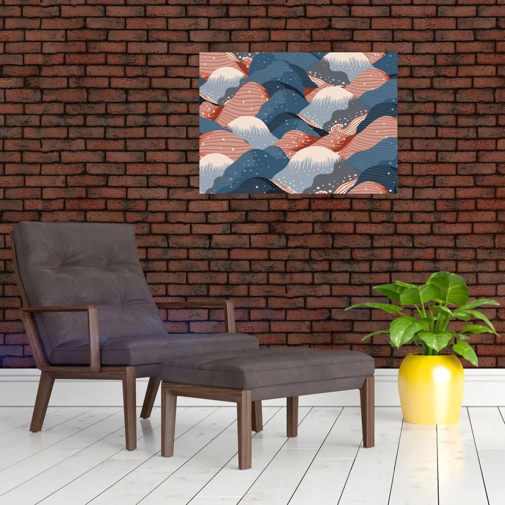 Sklenený obraz - Japonské vlny (70x50 cm)