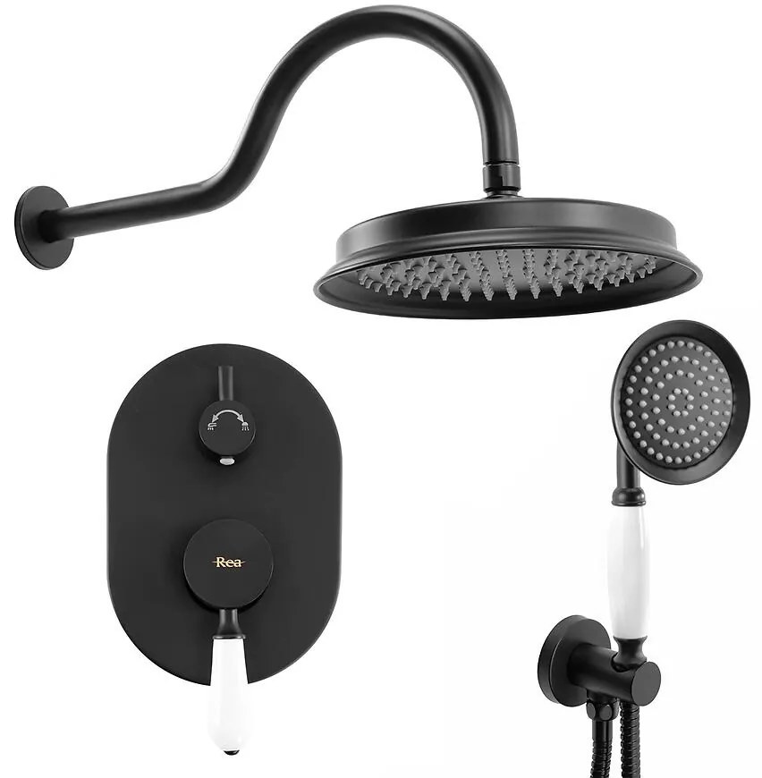 Sprchová súprava podomietková Rea Serra čierna + BOX