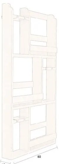 Červený nástenný regál na víno z kaučukového dreva počet fliaš 12 80x120x10 cm Myron – Dutchbone