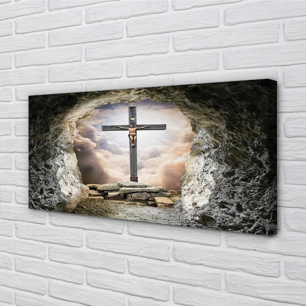 Obraz na plátne Cave ľahký cross Jesus 100x50 cm