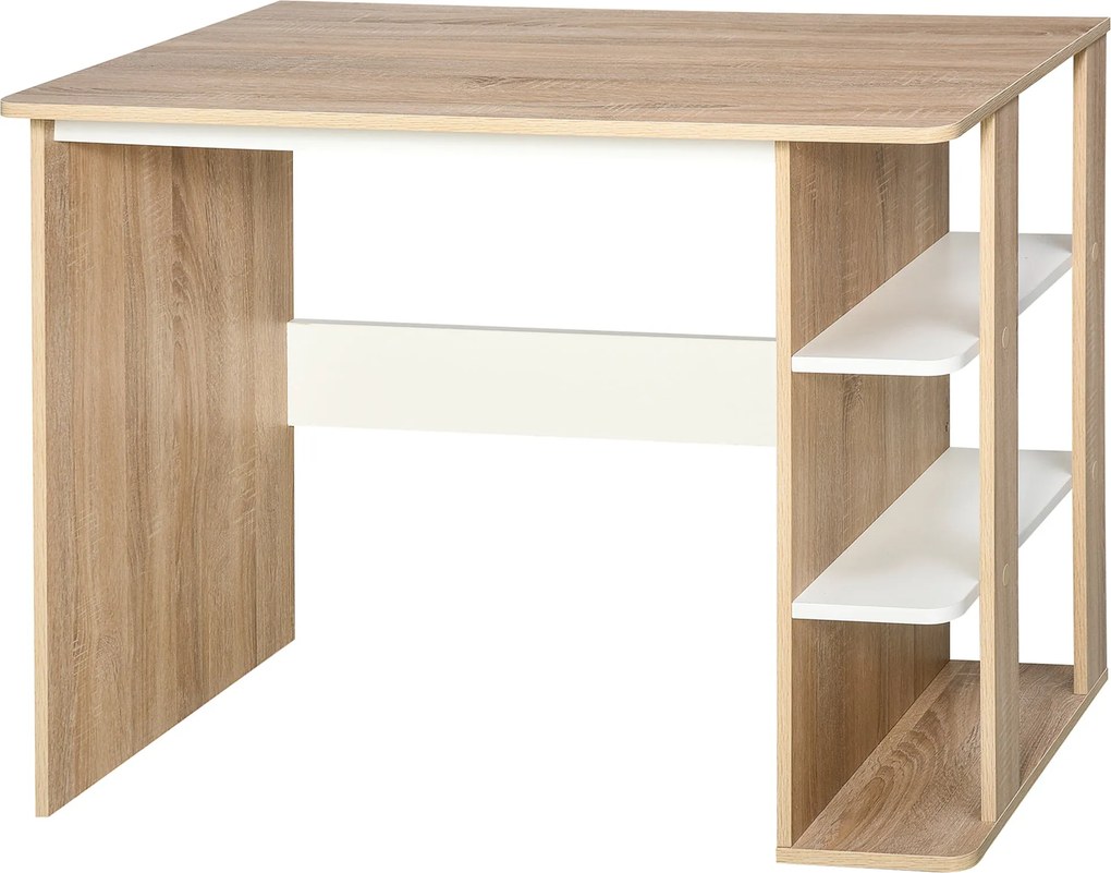 HOMCOM 2-v-1 stôl s 3-level policami a veľkým úložným priestorom 100x55x74 cm | Aosom