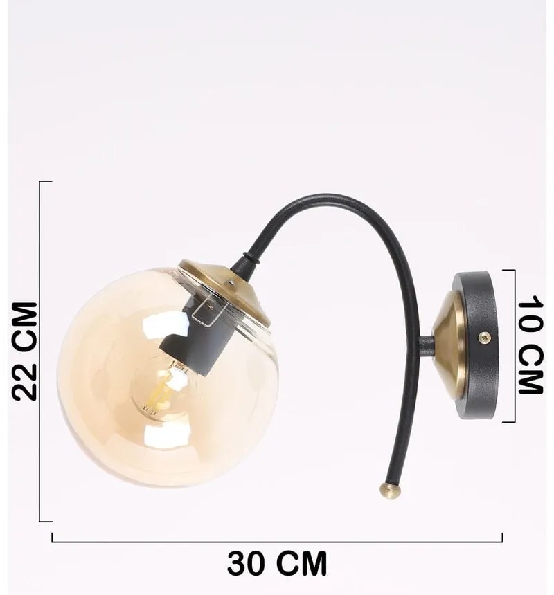 Okrovožlto-čierne nástenné svietidlo ø 15 cm Yoyo – Squid Lighting